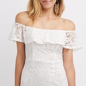 Lacy Off-Shoulder Bodycon Dress - like new!